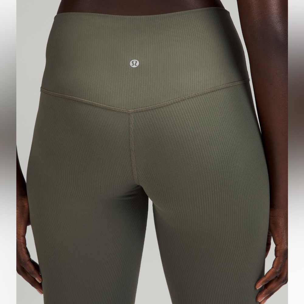 NWOT Align Ribbed High-Rise Leggings 28” Army Green Size 10